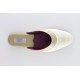 women's slippers COMO gold vintage leather and fan ivory fabric
